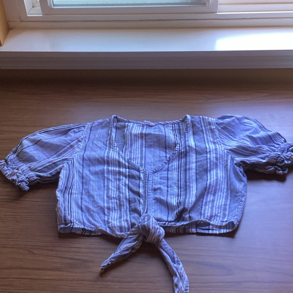 Cotton On Blue Striped Crop Top